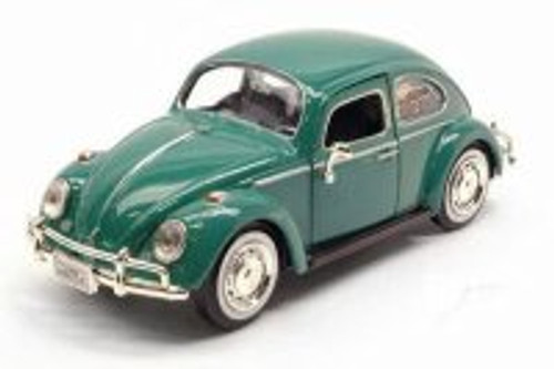 1966 Volkswagen Beetle Hard Top, Green - Showcasts 73223W/GN - 1/24 scale Diecast Model Toy Car