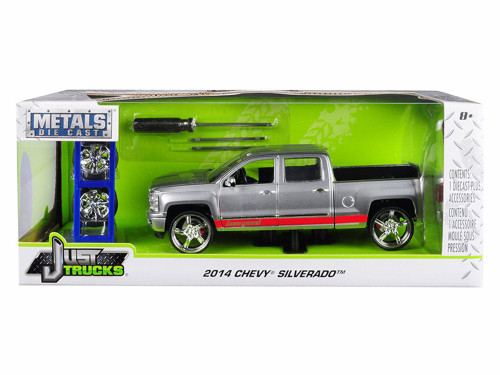 2014 Chevy Silverado, Sliver - Jada 31060-MJ - 1/24 Scale Diecast Model Toy Car