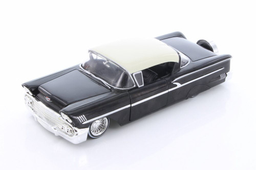 1958 Chevy Impala SS Hard Top, Black with White - Jada 98921