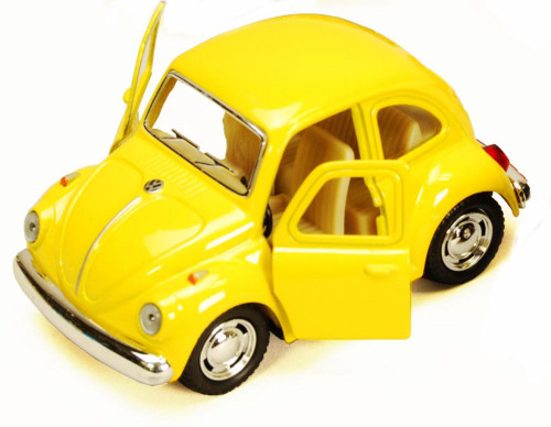 1967 Volkswagen Classic Beetle, Yellow - Kinsmart 4026D - 3.75Diecast Car (New, but NO BOX)