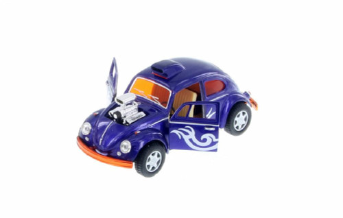 Volkswagen Beetle Custom Dragracer, Indigo Blue - Kinsmart 5405D - 1/32 Scale Diecast Model Toy Car