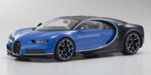 Bugatti Chiron Ousia, Blue w/ Black - Kyosho KYO9548BB - 1/18 Scale Diecast Model Toy Car