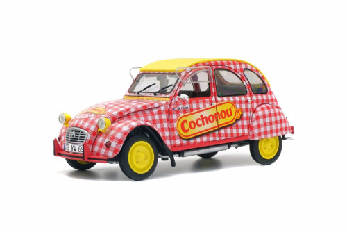 Citroen 2CV6 Cochonou Tour de France, Red with Yellow - Solido S1850021 - 1/18 Scale Diecast Car