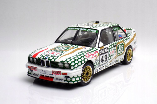 1991 BMW E30 M3 DTM #43 DTM Allen Berg Hardtop, White and Green - Solido S1801505 - 1/18 scale Diecast Model Toy Car