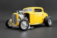 1932 Ford Coupe Three Window, Yellow - Acme 1805015 - 1/18 scale Diecast Model Toy Car