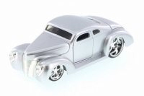 1940 Ford Coupe Custom, Silver - Jada 90281LC - 1/24 Scale Diecast Model Toy Car