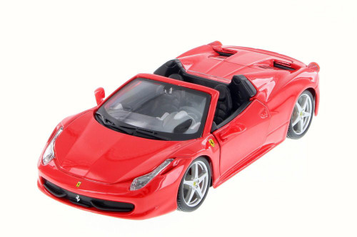 Ferrari 458 Spider, Red - Bburago 26017D - 1/24 Scale Diecast Car (Brand New, but NOT IN BOX)