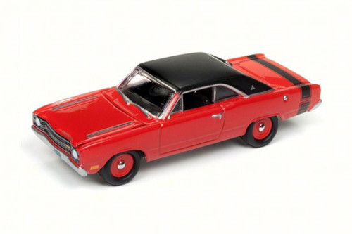 1969 Dodge Dart Swinger, Bright Red/Black - Round 2 JLMC011/24B - 1/64 Scale Diecast Model Toy Car