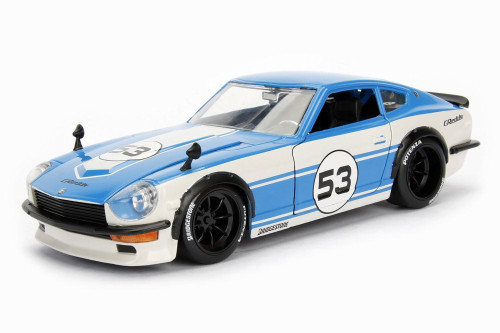 1972 Datsun 240Z Hard Top, Blue w/ White - Jada 99102DP1 - 1