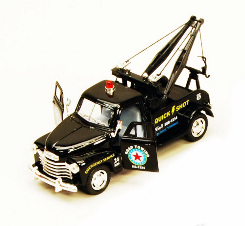 1953 Chevy Tow Truck, Black - Kinsmart 5033D - 1/38 scale Diecast Model Toy Car (Brand New, but NOT IN BOX)