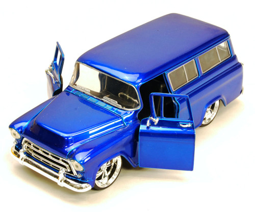1957 Chevy Suburban, Blue - Jada Toys Bigtime Kustoms 50267 - 1/24 scale Diecast Model Toy Car (Brand New, but NOT IN BOX)