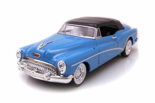 1953 Buick Skylark Open Convertible, Blue - Welly 24027C/H/4D - 1/24 Scale Diecast Model Toy Car