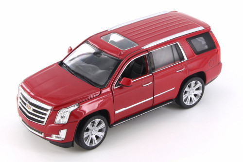 2017 Cadillac Escalade, Red - Welly 24084WR - 1/24 Scale Diecast Model Toy Car