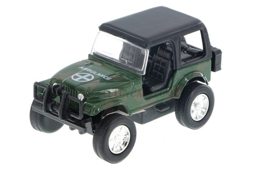 Military Ambulance Hardtop Jeep GP, Green Camo - 9761MD - 5" Diecast Model Toy Car