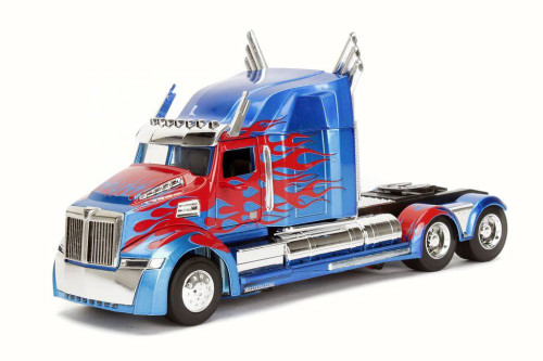 TRANSFORMERS 5 Optimus Prime, Blue w/Red - Jada 98403/12 - 1/24 Scale Diecast Model Toy Car