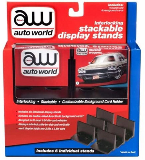 Interlocking Stackable Display Stands, Black - Auto World AWDC017 - 1/64 scale Accessory