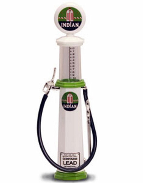 Cylinder Gas Pump Indian Gasoline, White - Yatming 98752 - 1/18 scale diecast model