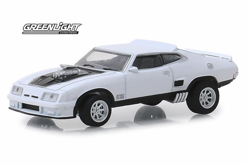 1973 Ford Falcon XB Custom, White w/Black Stripes - Greenlight 30042 - 1/64 Diecast Car