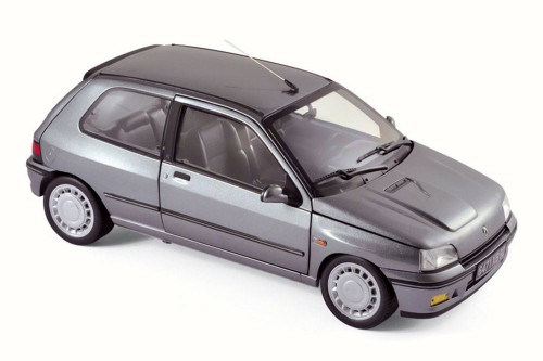 1991 Renault Clio 16S, Tungsten Gray - Norev 185234 - 1/18 Scale Diecast Model Toy Car