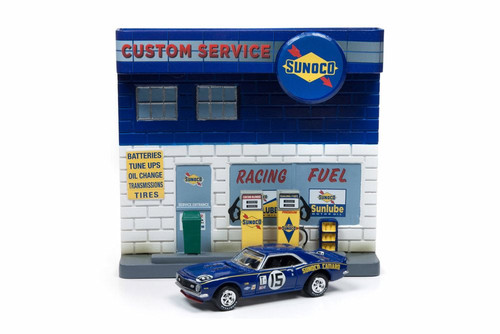 1967 Chevy Camaro with Sunoco Exterior Service Gas Station Facade