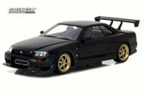 1999 Artisan Nissan Skyline GT-R R34, Black - Greenlight 19030 - 1/18 Scale Diecast Model Toy Car