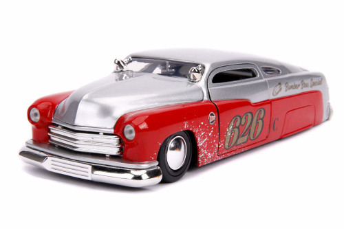 1951 Mercury Custom #626 Bomber Bros Special Hardtop, Silver and Red - Jada 31454 - 1/24 scale Diecast Model Toy Car