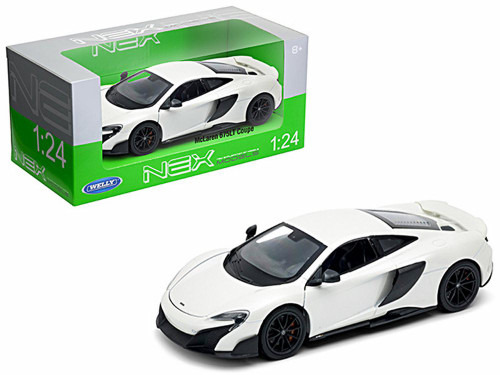 McLaren 675LT Coupe, White - Welly 24089W-WH - 1/24 Scale Diecast Model Toy Car