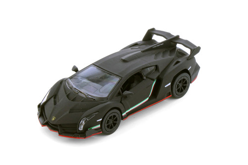 Lamborghini Veneo, Matte Black - Kinsmart 5367D - 1/36 Scale Diecast Model Toy Car
