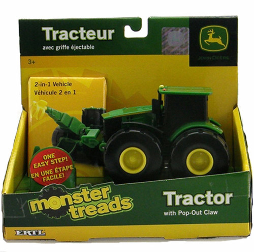 John Deere Monster Treads 2 in 1 Tractor with Pop-Out Claw, Green - Tomy ERTL John Deere 37750A