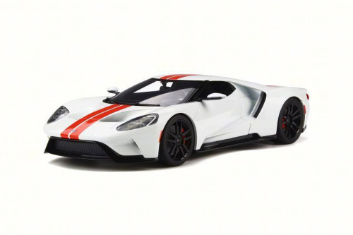 2017 Ford GT, White w/ Red - GT Spirit GT097 - 1/18 Scale Resin Collectible Vehicle Replica