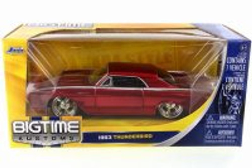 1963 Ford Thunderbird, Metallic Red - JADA 90361 - 1/24 Scale Diecast Model Toy Car