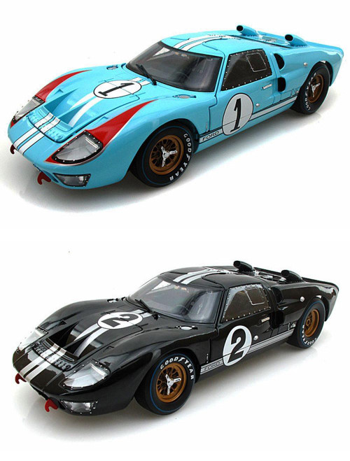 Diecast Ford vs Ferrari 1966 Lemans Winner Package - Two 1/18 Scale 1966 Ford GT40 MkII Race Cars