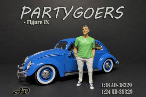 Partygoers Figure IX, White & Lime Green - American Diorama 38229, 1/18 Figurine, Diorama Accessory