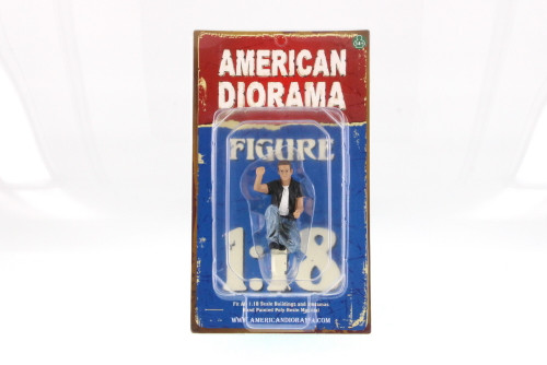 1:18 scale Biker Motorman& Blue Attire - American Diorama 23867 - 1/18 Scale Diorama Accessory