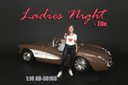 Ladies Night Elle Figure, Black & White - American Diorama 38193, 1/18 Figurine - Diorama Accessory