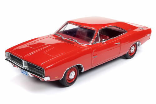 1969 Dodge Charger R/T Hardtop, Charger Red - Auto World AMM1174 - 1/18 scale Diecast Model Toy Car