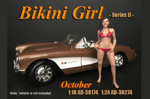 Bikini Girl October, Red - American Diorama 38274 - 1/24 scale Figurine - Diorama Accessory