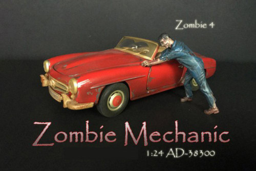 Zombie Mechanic IV, Blue - American Diorama 38300 - 1/24 scale Figurine - Diorama Accessory