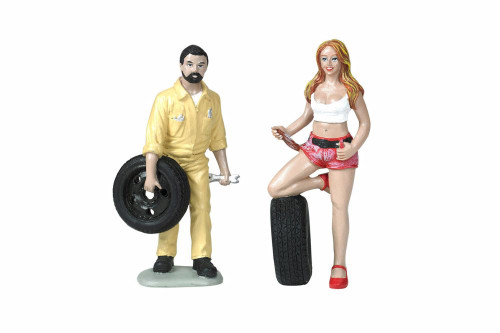 Tire Brigade Andy and Gary 2 piece Figurine Set, 767 - 1/18 Scale Figurine - Diorama Accessory