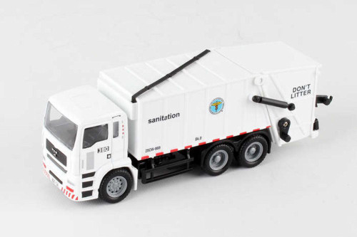 New York City Sanitation Dept Garbage Truck, White - Daron RT8957 - Diecast Model Toy Car