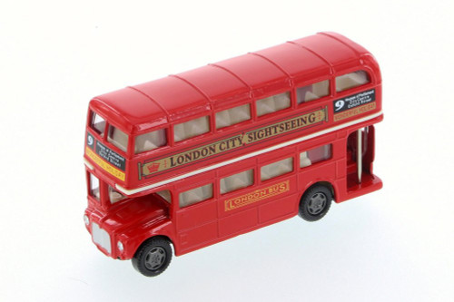 London Routemaster Double Decker Bus, Red - Motor Max 76002D - Diecast (No Box) (New, but NO BOX))