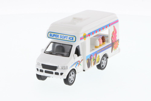 Ice Cream Truck, White - Kinsmart 5253D - 5 Inch Scale Diecast Model Replica (New, but NO BOX))