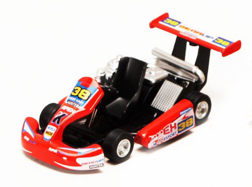 Turbo Go Kart #38, Red - Kinsmart 5102D - 5" Diecast Model Toy Car (Brand New, but NOT IN BOX)