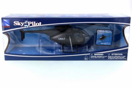 Augusta Westland NH-500 Light Helicopter S.W.A.T., Black - New Ray 26133 - 1/32 Scale Diecast Car