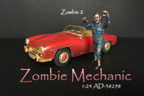 Zombie Mechanic II, Blue - American Diorama 38298 - 1/24 scale Figurine - Diorama Accessory