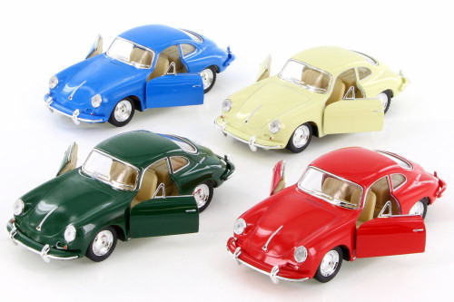 Kinsmart Porsche 356 B Carrera 2 Hard Top Diecast Car Set - Box of 12 1/32 Scale Diecast Model Cars, Assorted Colors