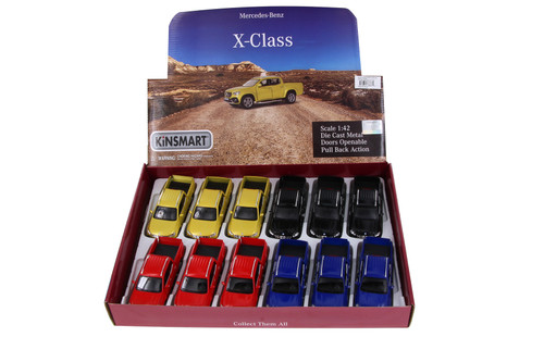  2017 MercedesBenz X-Class Dbl CabDiecast Set-Box of 12 1/42 Scale Diecast Model Cars, Assd Colors