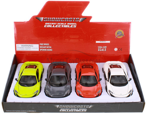 Box of 4 McLaren 675LT Hardtop Diecast Car Set - Showcasts 1/24 Scale Diecast Model Cars, Assorted Colors