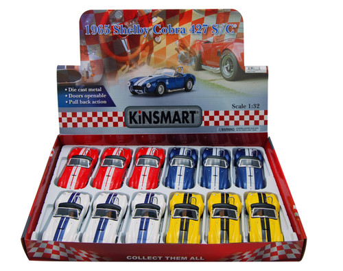 1965 Shelby Cobra 427 S/C cnvtrbl   Package - Box of 12 1/32 scale Diecast Model Cars, Assd Colors