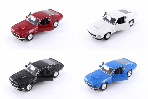 1969 Ford Mustang Boss 429 Hardtop Diecast Car Set - Box of 4 1/24 Scale Diecast Model Cars, Assorted Colors